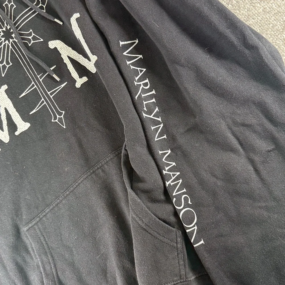 Cotton Heritage Marilyn Manson Long Sleeve Black Graphic Hoodie Mens XL - Picture 8 of 11